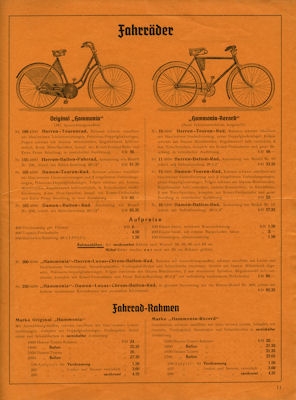 Hammonia Preisliste 10.1935