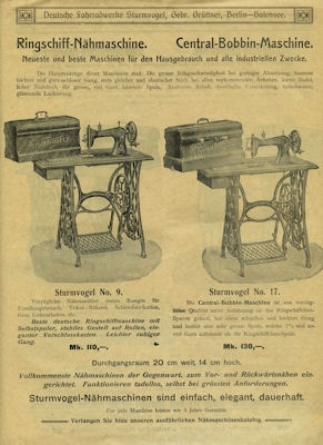 Sturmvogel Bicycle program 1907