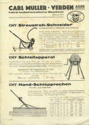 CMV Streustroh-Schneider brochure 1939