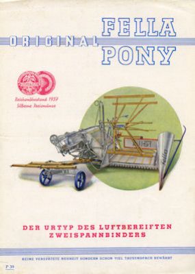 Fella Zweispannbinder PONY Prospekt 1939