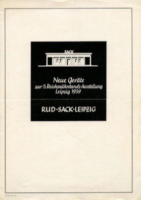 Rud. Sack Landwirtschafts-Prospekt 1939