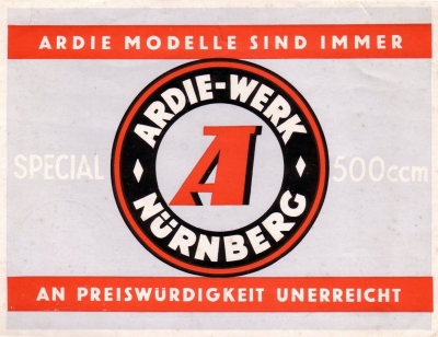 Ardie Special 500 brochure 1933