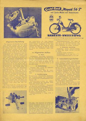 Gold-Rad Moped 56 S brochure 1950s