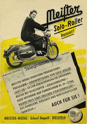 Meister Solo scooter brochure 1950s