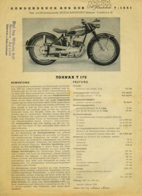 Tornax T 175 Test 1951