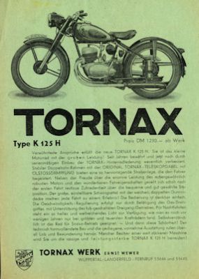 Tornax K 125 H brochure 1952