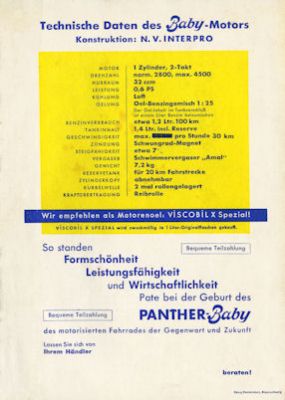 Panther Baby Prospekt ca. 1951