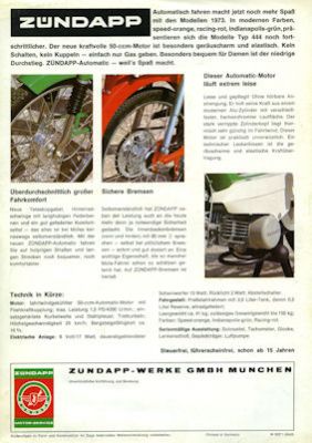 Zündapp Automatic Mofa Prospekt 1973