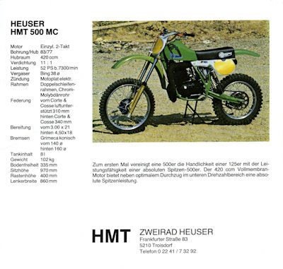 Heuser HMT 500 MC brochure 1980-1982