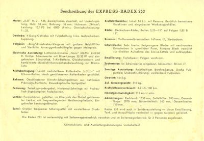 Express Radex 253 Prospekt 1950er Jahre