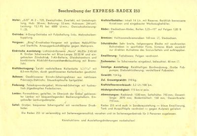 Express Radex 253 Prospekt 1950er Jahre