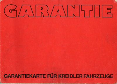 Kreidler Garantycard 1977