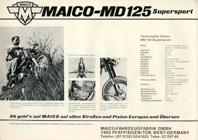 Maico MD 125 Supersport brochure ca. 1970