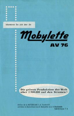 Mobylette AV 76 Prospekt 1960er Jahre