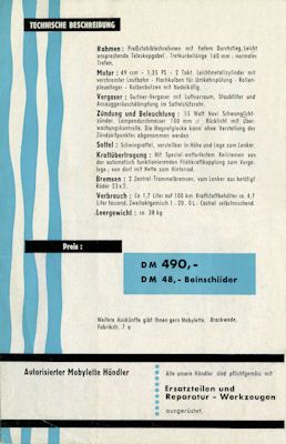 Mobylette AV 76 brochure 1960s