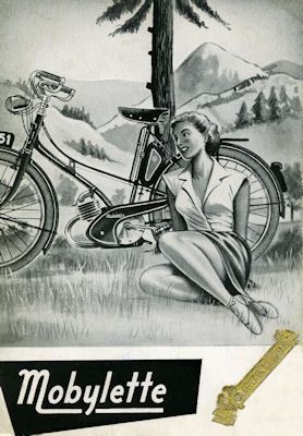 Mobylette Ansichtskarte 1950er Jahre