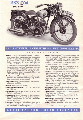 Ardie Programm 1935