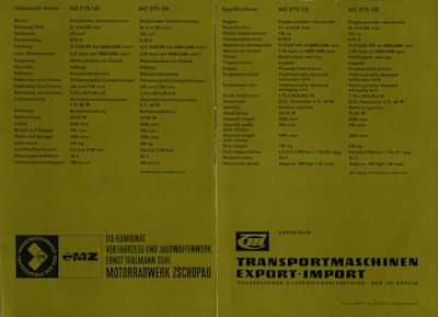 MZ ETS 125/1 150/1 Prospekt 1971