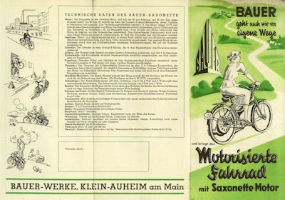 Bauer Saxonette brochure ca. 1939