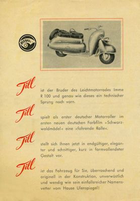 Imme Till scooter brochure 1950s