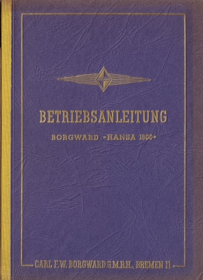 Borgward Hansa 1800 Bedienungsanleitung 8.1953