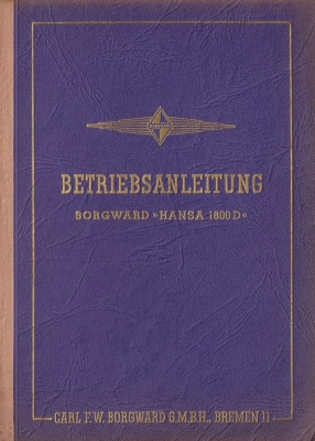 Borgward Hansa 1800D Bedienungsanleitung  1.1953