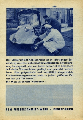 Messerschmitt KR 175 / 200 Prospekt 1950er Jahre