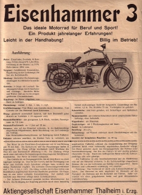 Eisenhammer 3 brochure ca. 1925