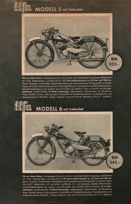 Elfa Motorfahrräder Prospekt 1938