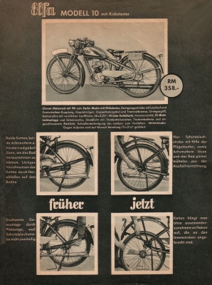 Elfa Motorfahrräder Prospekt 1938