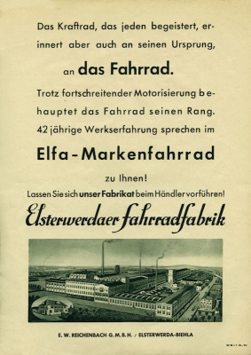 Elfa Motorfahrräder brochure 1939