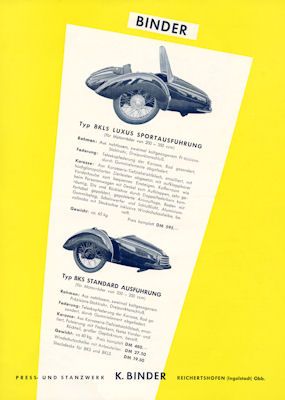 Binder sidecar brochure 1952