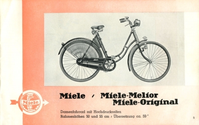 Miele Fahrräder und Motorfahrräder Prospekt 1936