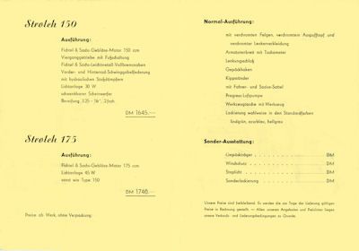 Strolch 150 / 175 ccm Preisliste 10.1953