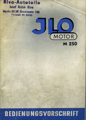 Ilo M 250 owner`s manuel 6.1953