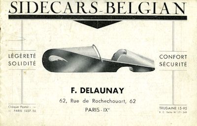 Belgian sidecar program 1930s