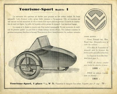 W V Seitenwagen Programm 1930er Jahre