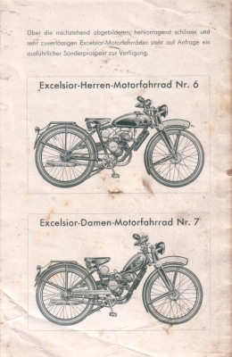 Excelsior bicycle and motorcycle brochure 1930s