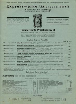 Express Fahrrad Preisliste 2.1928