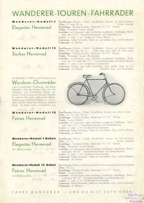 Wanderer Fahrrad Prospekt 6.1930