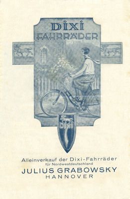 Dixi Fahrrad Prospekt 1920er Jahre