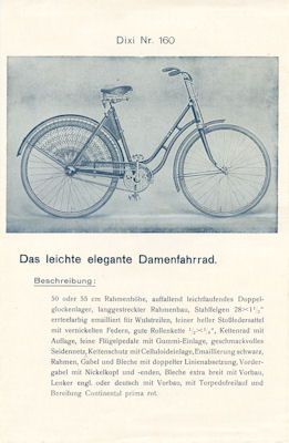 Dixi bicycle brochure 1920s