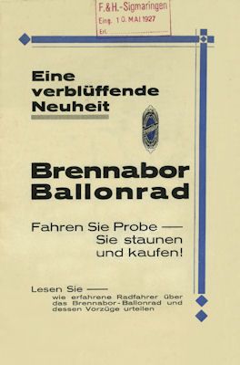 Brennabor Fahrrad Prospekt 1927