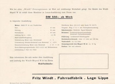 Windt W 50 Prospekt 1954