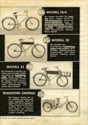 Elfa bicycle brochure 1937