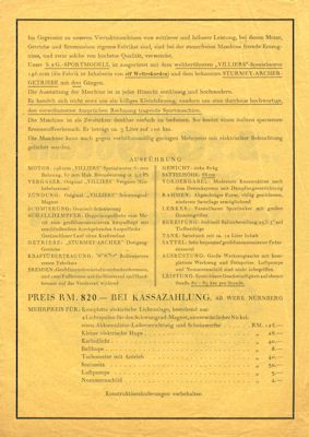 S.u.G. 196 ccm Sportmodell Prospekt 11.1928