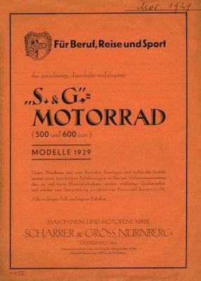 S.u.G. 500 / 600 ccm Prospekt 11.1928