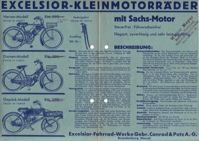 Excelsior Kleinmotorrad brochure 1931