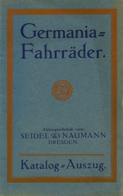 Seidel & Naumann Fahrrad Programm 1922