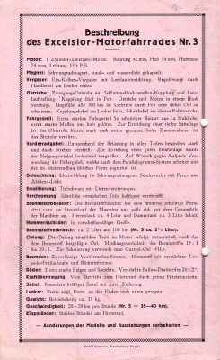 Excelsior Motorfahrrad + Leichtmotorrad Prospekt ca. 1935